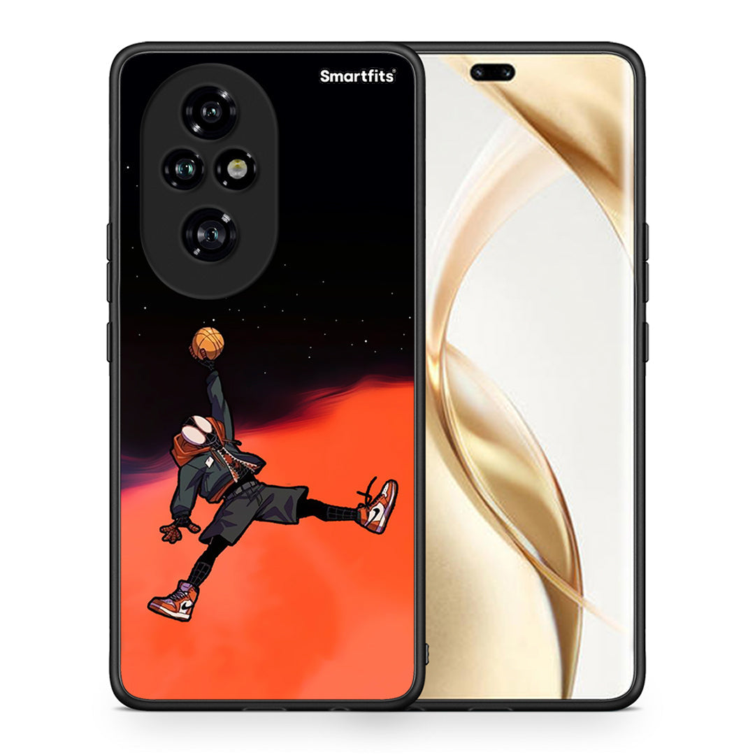 Θήκη Honor 200 Pro 5G Basketball Hero από τη Smartfits με σχέδιο στο πίσω μέρος και μαύρο περίβλημα | Honor 200 Pro 5G Basketball Hero case with colorful back and black bezels