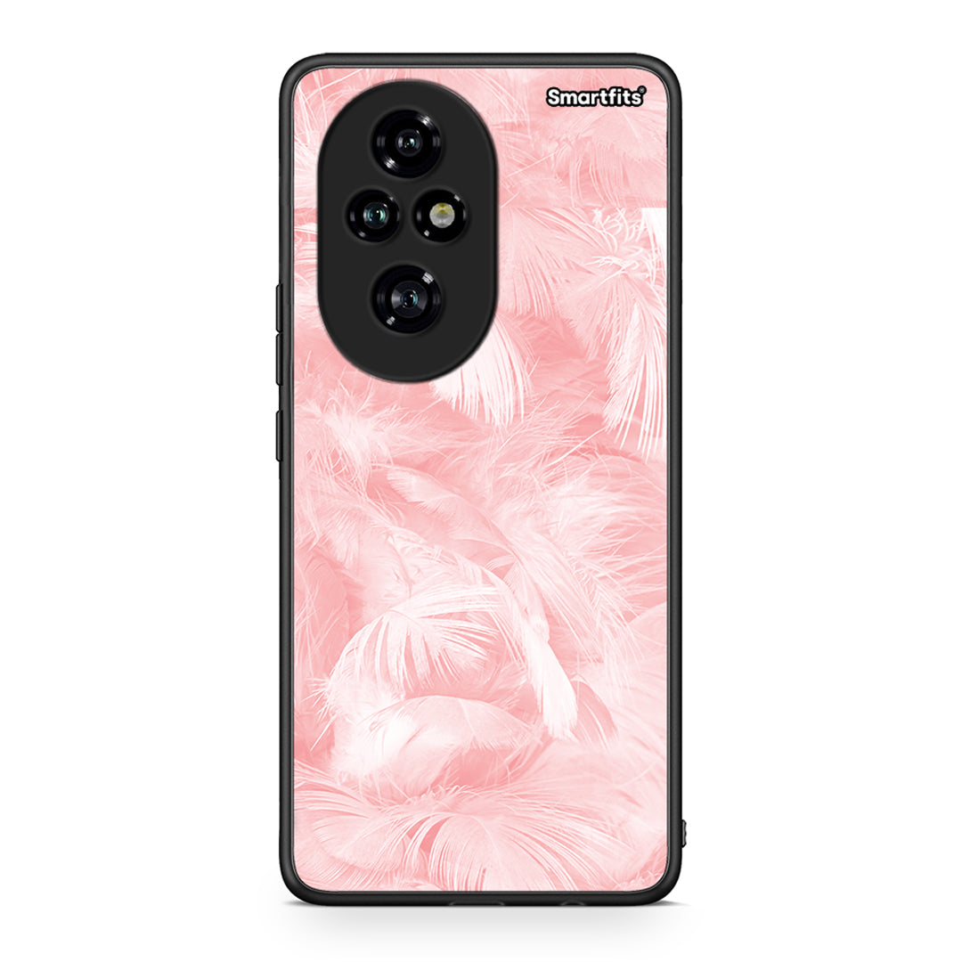 33 - Honor 200 Pro 5G Pink Feather Boho case, cover, bumper