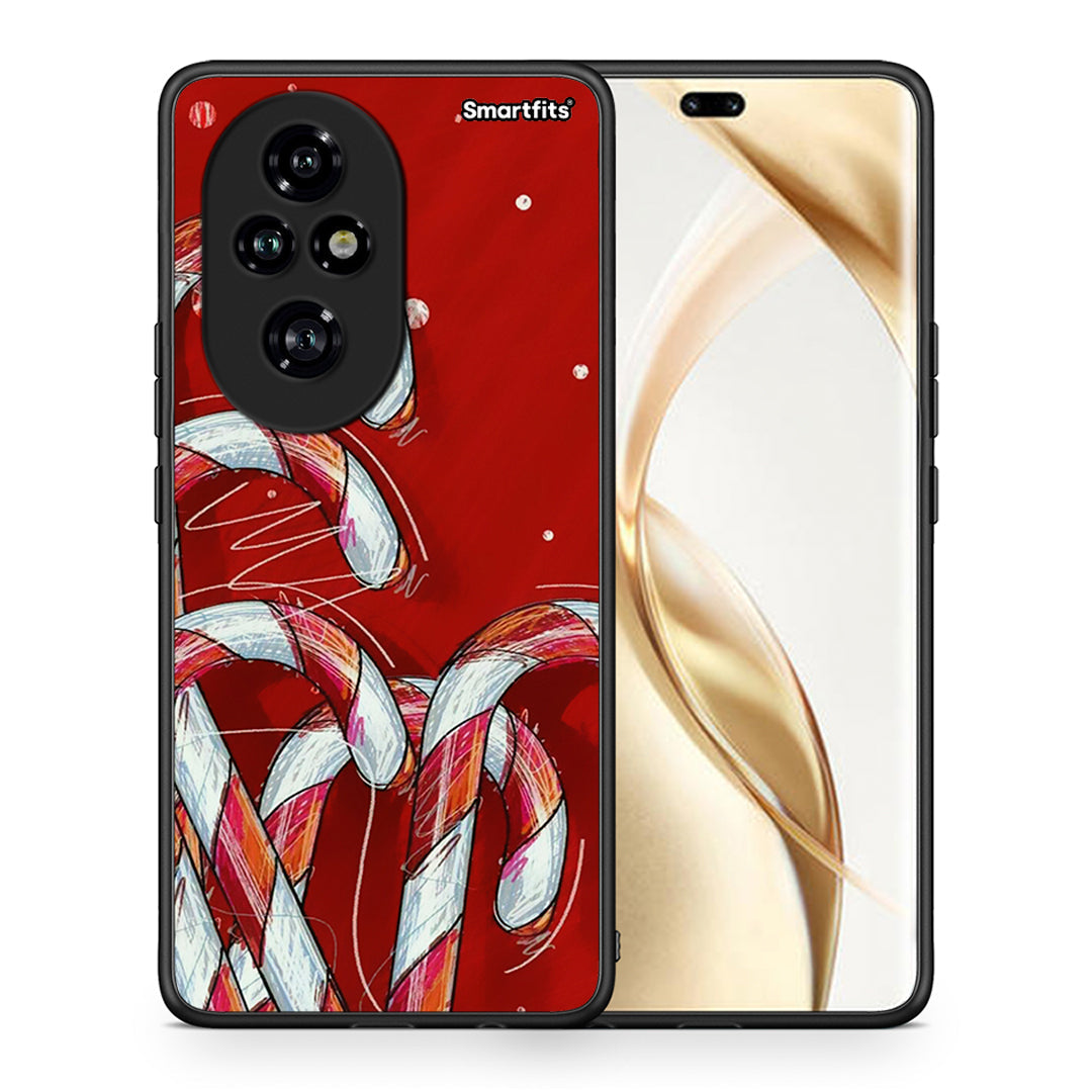 Θήκη Honor 200 Pro 5G Candy Cane από τη Smartfits με σχέδιο στο πίσω μέρος και μαύρο περίβλημα | Honor 200 Pro 5G Candy Cane case with colorful back and black bezels