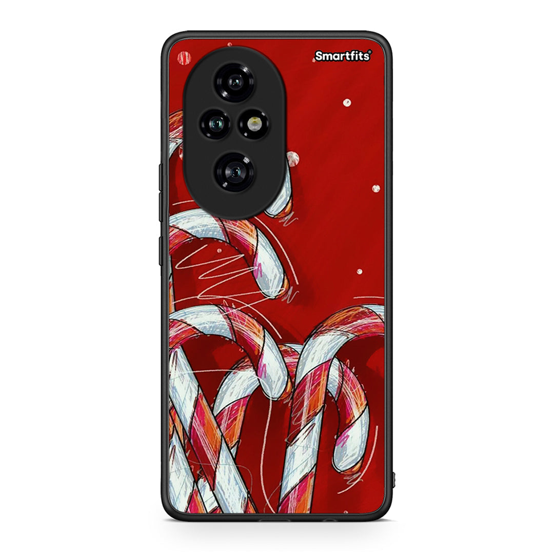 Honor 200 Pro 5G Candy Cane θήκη από τη Smartfits με σχέδιο στο πίσω μέρος και μαύρο περίβλημα | Smartphone case with colorful back and black bezels by Smartfits