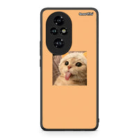 Thumbnail for Honor 200 Pro 5G Cat Tongue θήκη από τη Smartfits με σχέδιο στο πίσω μέρος και μαύρο περίβλημα | Smartphone case with colorful back and black bezels by Smartfits