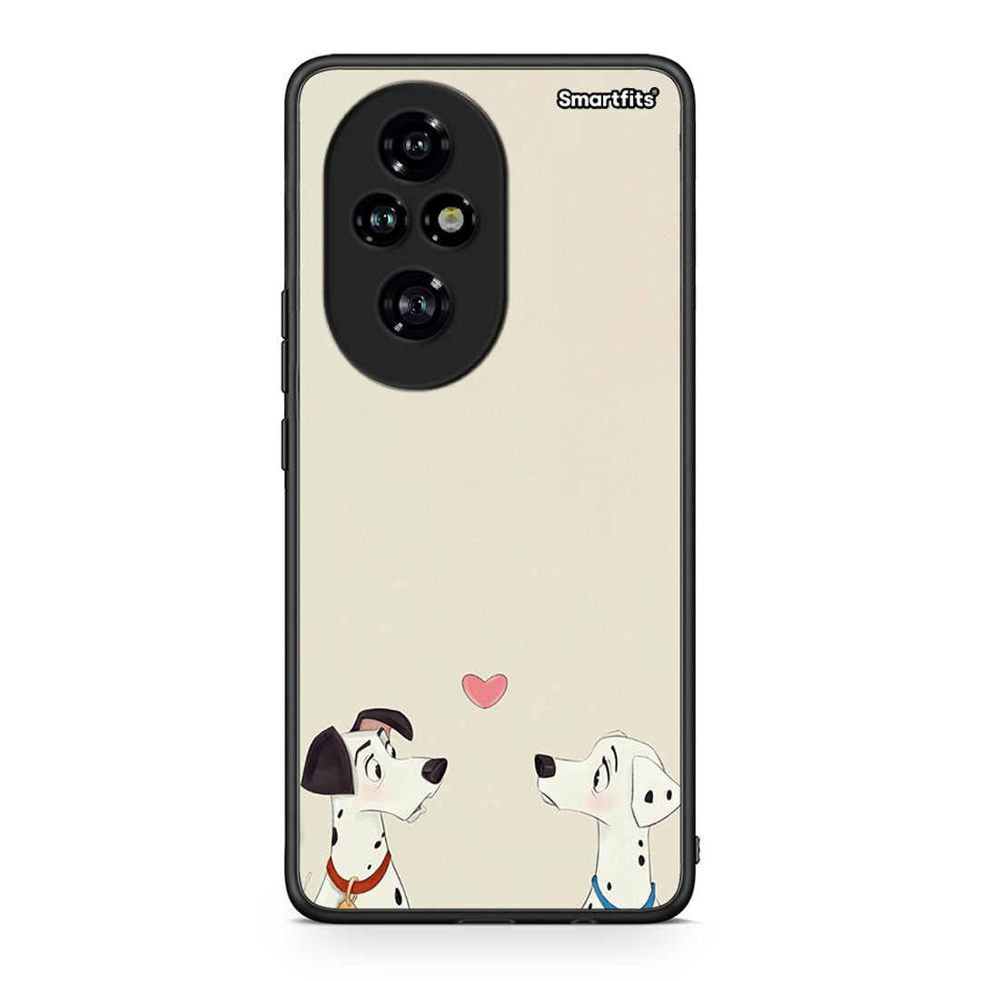 Honor 200 Pro 5G Dalmatians Love θήκη από τη Smartfits με σχέδιο στο πίσω μέρος και μαύρο περίβλημα | Smartphone case with colorful back and black bezels by Smartfits