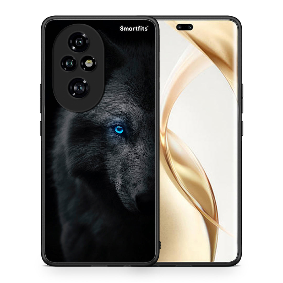 Θήκη Honor 200 Pro 5G Dark Wolf από τη Smartfits με σχέδιο στο πίσω μέρος και μαύρο περίβλημα | Honor 200 Pro 5G Dark Wolf case with colorful back and black bezels