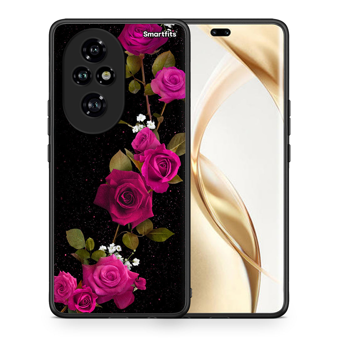 Θήκη Honor 200 Pro 5G Red Roses Flower από τη Smartfits με σχέδιο στο πίσω μέρος και μαύρο περίβλημα | Honor 200 Pro 5G Red Roses Flower case with colorful back and black bezels