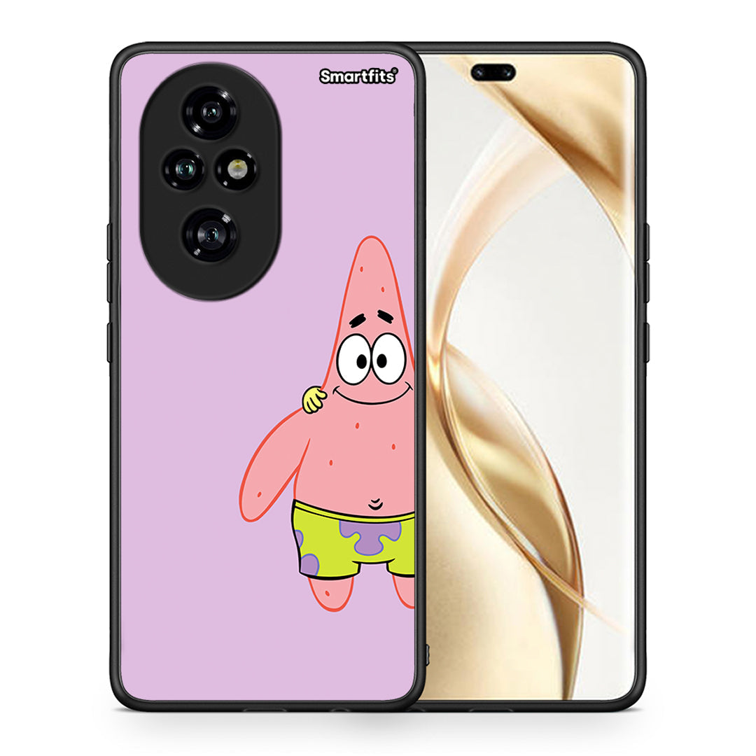 Θήκη Honor 200 Pro 5G Friends Patrick από τη Smartfits με σχέδιο στο πίσω μέρος και μαύρο περίβλημα | Honor 200 Pro 5G Friends Patrick case with colorful back and black bezels