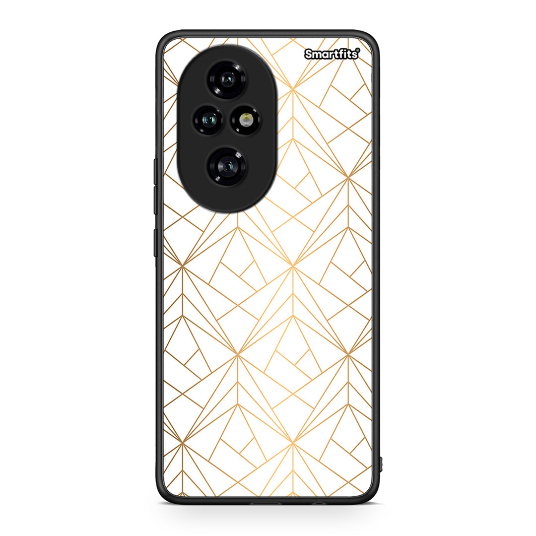 111 - Honor 200 Pro 5G Luxury White Geometric case, cover, bumper