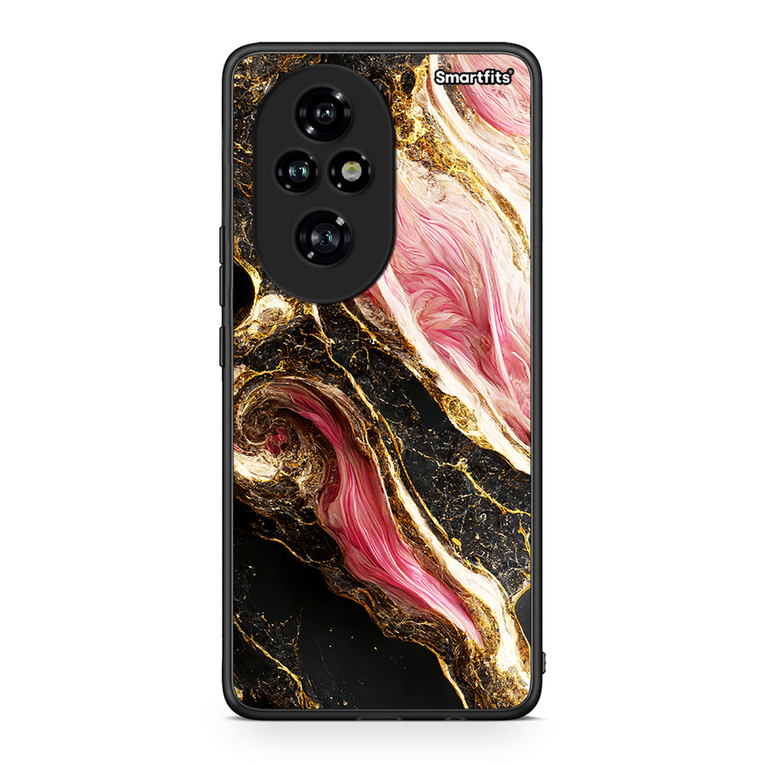 Honor 200 Pro 5G Glamorous Pink Marble θήκη από τη Smartfits με σχέδιο στο πίσω μέρος και μαύρο περίβλημα | Smartphone case with colorful back and black bezels by Smartfits