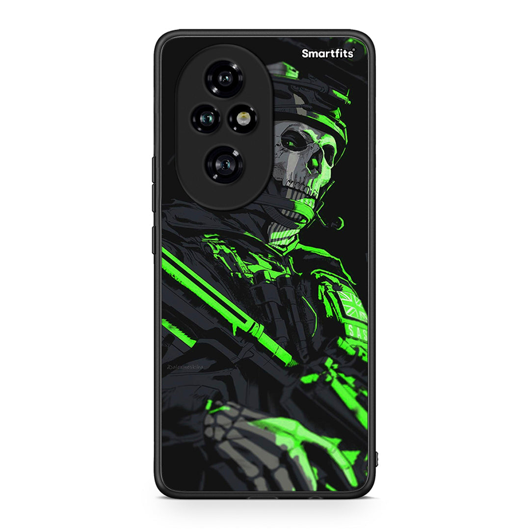 Honor 200 Pro 5G Green Soldier Θήκη Αγίου Βαλεντίνου από τη Smartfits με σχέδιο στο πίσω μέρος και μαύρο περίβλημα | Smartphone case with colorful back and black bezels by Smartfits