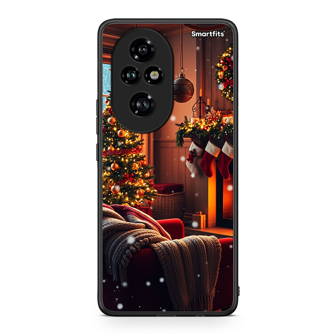 Honor 200 Pro 5G Home For Christmas θήκη από τη Smartfits με σχέδιο στο πίσω μέρος και μαύρο περίβλημα | Smartphone case with colorful back and black bezels by Smartfits