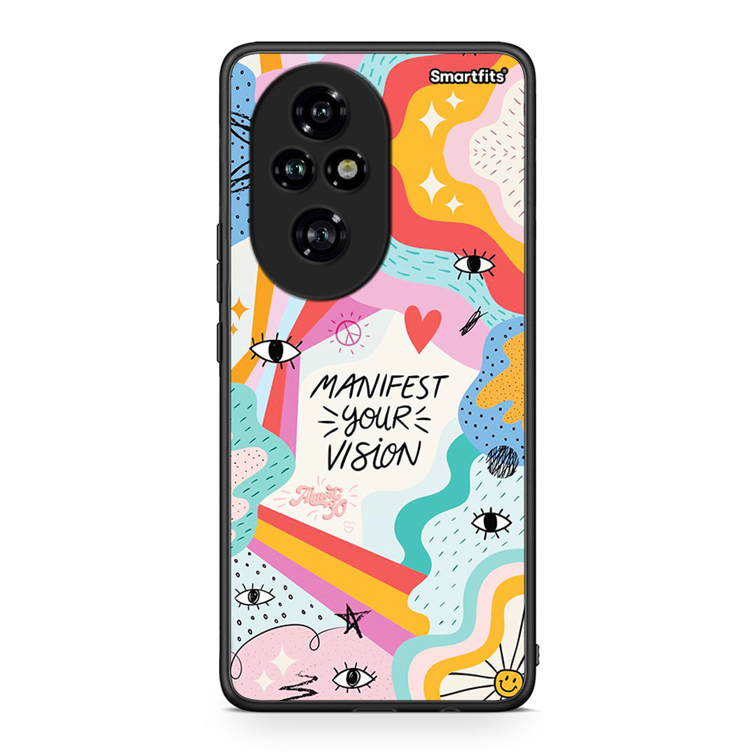 Honor 200 Pro 5G Manifest Your Vision θήκη από τη Smartfits με σχέδιο στο πίσω μέρος και μαύρο περίβλημα | Smartphone case with colorful back and black bezels by Smartfits