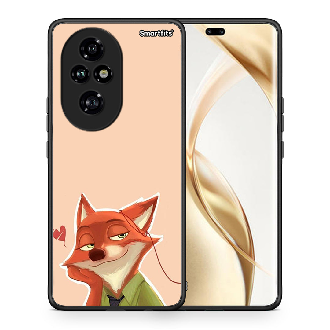 Θήκη Honor 200 Pro 5G Nick Wilde And Judy Hopps Love 1 από τη Smartfits με σχέδιο στο πίσω μέρος και μαύρο περίβλημα | Honor 200 Pro 5G Nick Wilde And Judy Hopps Love 1 case with colorful back and black bezels