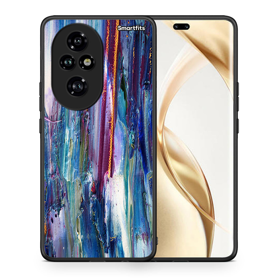 Θήκη Honor 200 Pro 5G Winter Paint από τη Smartfits με σχέδιο στο πίσω μέρος και μαύρο περίβλημα | Honor 200 Pro 5G Winter Paint case with colorful back and black bezels