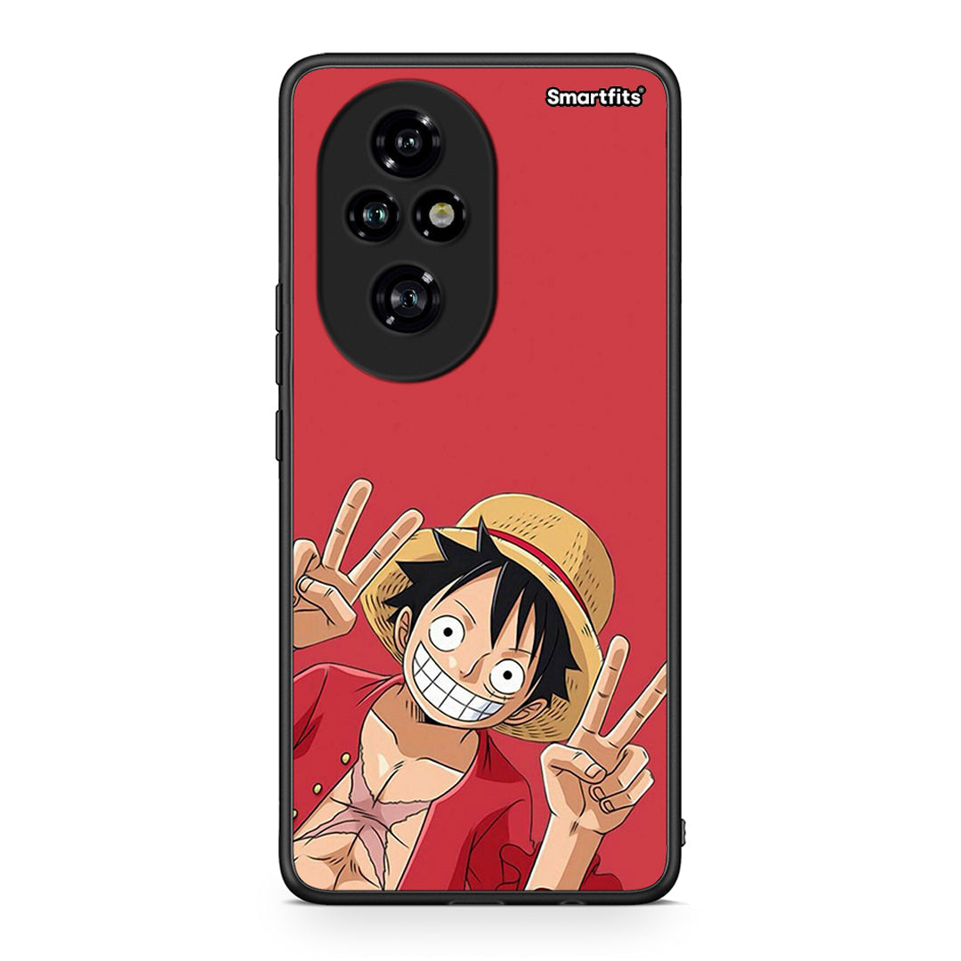 Honor 200 Pro 5G Pirate Luffy Θήκη από τη Smartfits με σχέδιο στο πίσω μέρος και μαύρο περίβλημα | Smartphone case with colorful back and black bezels by Smartfits