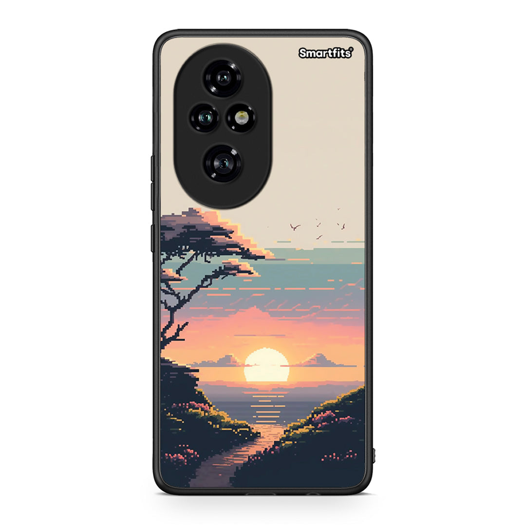 Honor 200 Pro 5G Pixel Sunset Θήκη από τη Smartfits με σχέδιο στο πίσω μέρος και μαύρο περίβλημα | Smartphone case with colorful back and black bezels by Smartfits