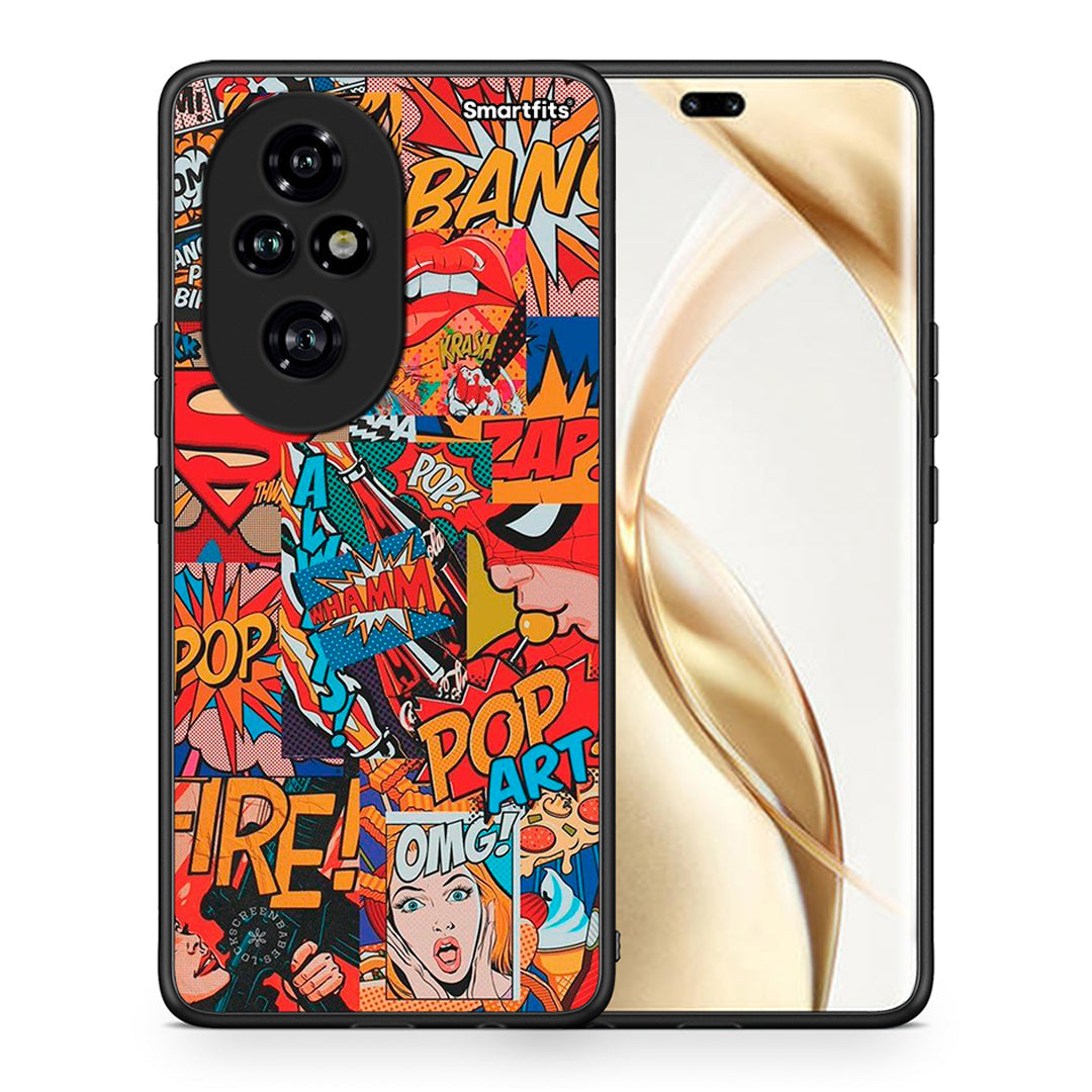 Θήκη Honor 200 Pro 5G PopArt OMG από τη Smartfits με σχέδιο στο πίσω μέρος και μαύρο περίβλημα | Honor 200 Pro 5G PopArt OMG case with colorful back and black bezels