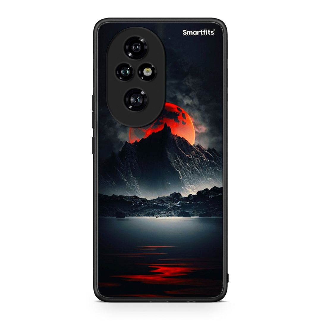 Honor 200 Pro 5G Red Full Moon θήκη από τη Smartfits με σχέδιο στο πίσω μέρος και μαύρο περίβλημα | Smartphone case with colorful back and black bezels by Smartfits