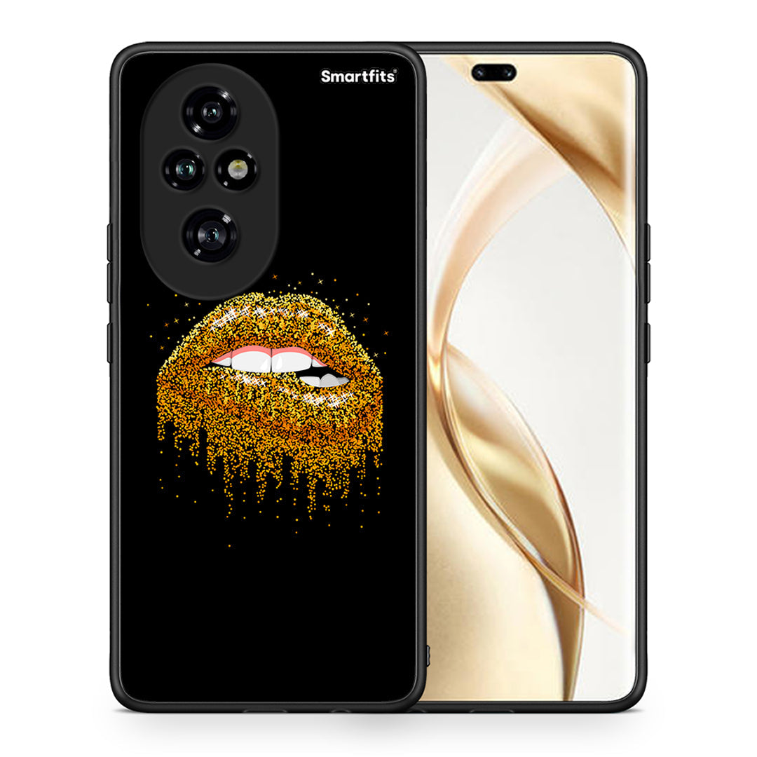 Θήκη Honor 200 Pro 5G Golden Valentine από τη Smartfits με σχέδιο στο πίσω μέρος και μαύρο περίβλημα | Honor 200 Pro 5G Golden Valentine case with colorful back and black bezels