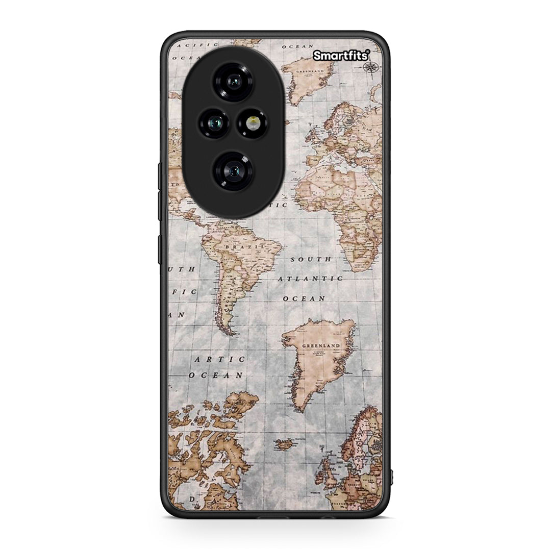 Honor 200 Pro 5G World Map Θήκη από τη Smartfits με σχέδιο στο πίσω μέρος και μαύρο περίβλημα | Smartphone case with colorful back and black bezels by Smartfits