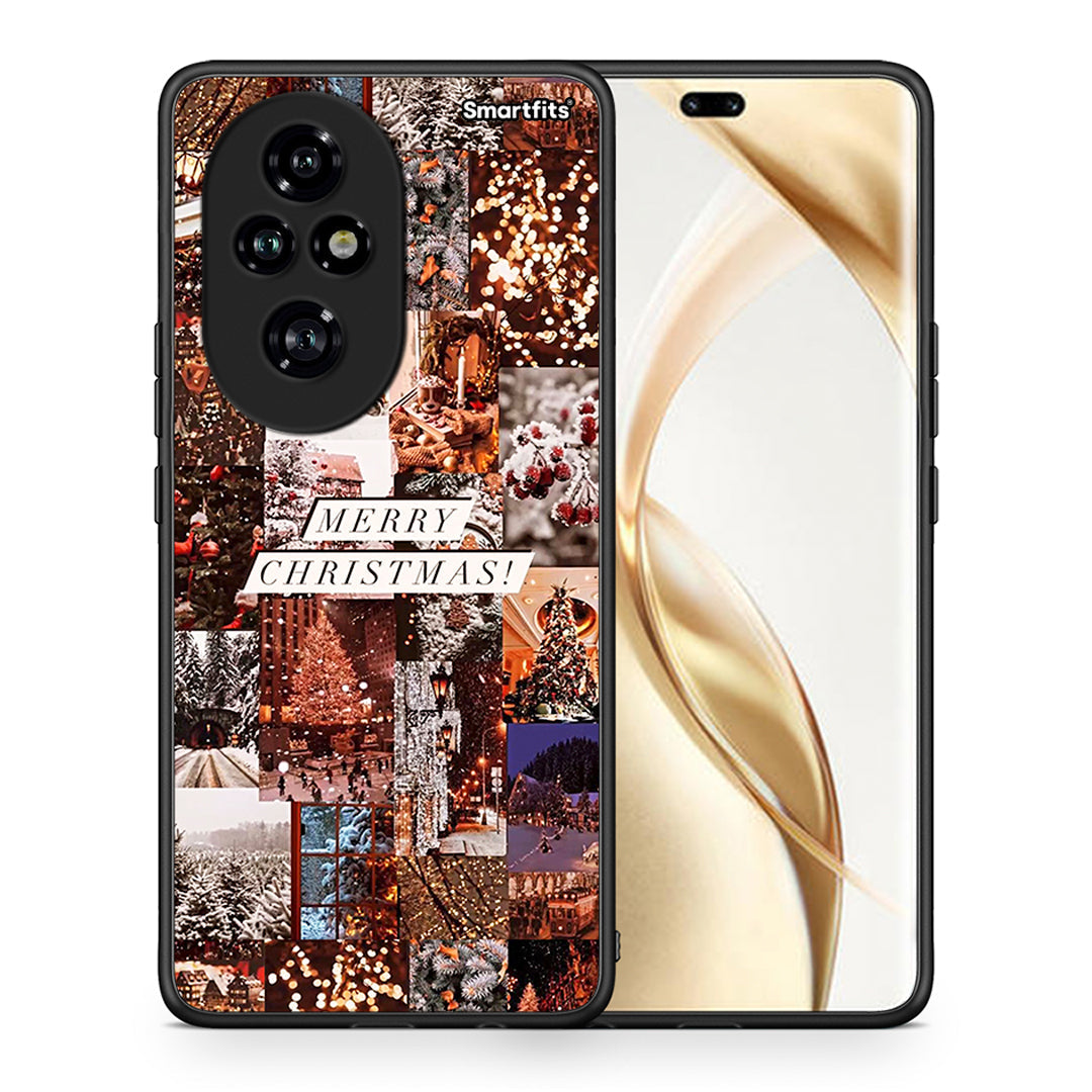 Θήκη Honor 200 Pro 5G Xmas Collage από τη Smartfits με σχέδιο στο πίσω μέρος και μαύρο περίβλημα | Honor 200 Pro 5G Xmas Collage case with colorful back and black bezels