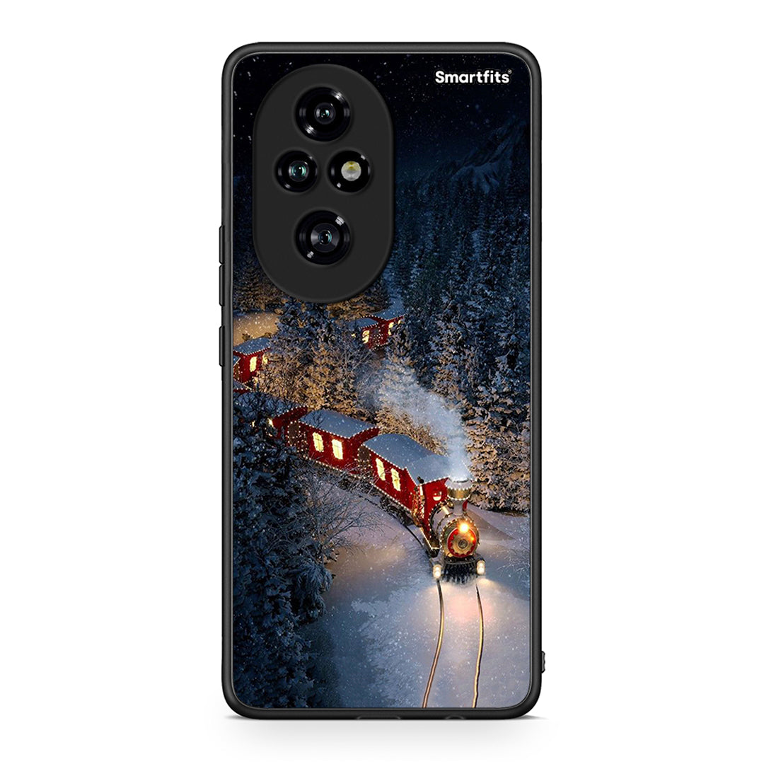 Honor 200 Pro 5G Xmas Train θήκη από τη Smartfits με σχέδιο στο πίσω μέρος και μαύρο περίβλημα | Smartphone case with colorful back and black bezels by Smartfits