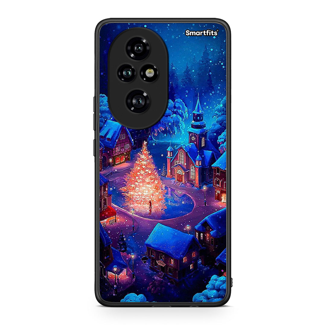 Honor 200 Pro 5G Xmas Village θήκη από τη Smartfits με σχέδιο στο πίσω μέρος και μαύρο περίβλημα | Smartphone case with colorful back and black bezels by Smartfits