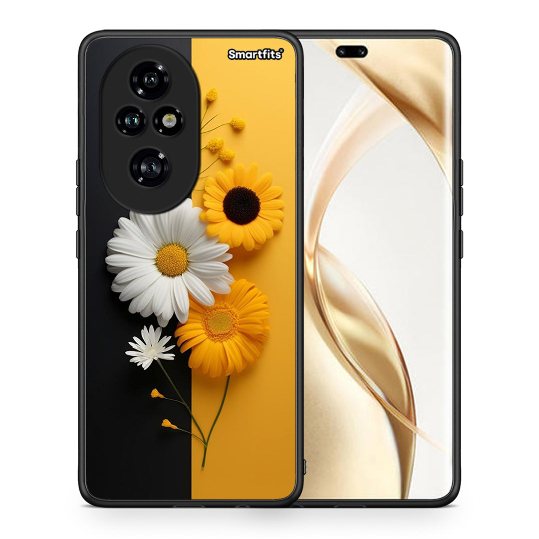 Θήκη Honor 200 Pro 5G Yellow Daisies από τη Smartfits με σχέδιο στο πίσω μέρος και μαύρο περίβλημα | Honor 200 Pro 5G Yellow Daisies case with colorful back and black bezels