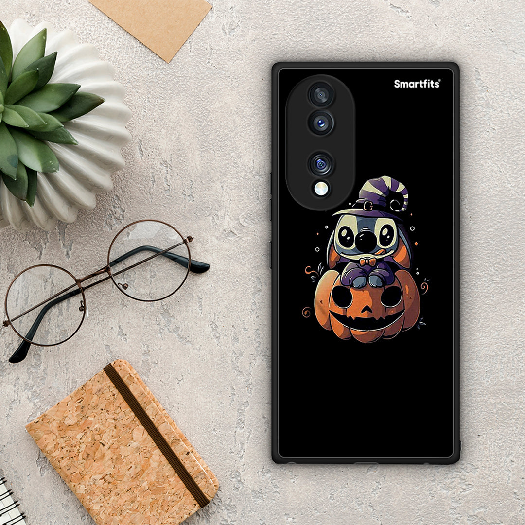 Θήκη Honor 70 5G Halloween Stitch από τη Smartfits με σχέδιο στο πίσω μέρος και μαύρο περίβλημα | Honor 70 5G Halloween Stitch Case with Colorful Back and Black Bezels