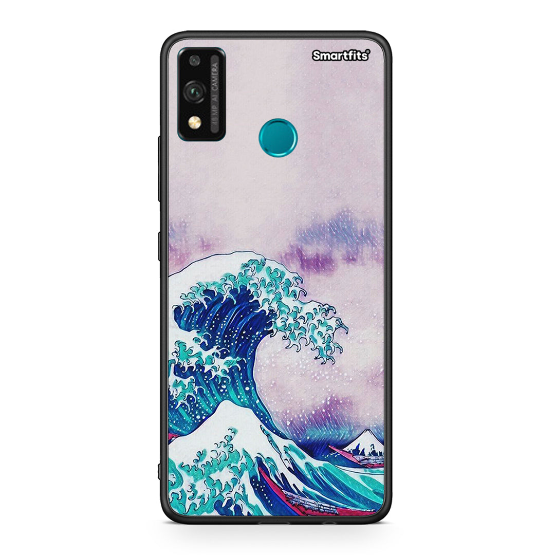 Honor 9X Lite Blue Waves θήκη από τη Smartfits με σχέδιο στο πίσω μέρος και μαύρο περίβλημα | Smartphone case with colorful back and black bezels by Smartfits