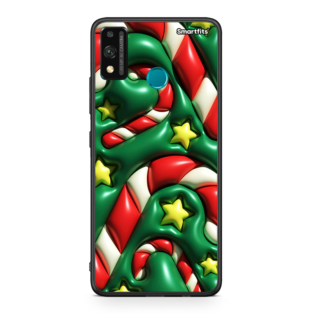 Honor 9X Lite Christmas Bubbles θήκη από τη Smartfits με σχέδιο στο πίσω μέρος και μαύρο περίβλημα | Smartphone case with colorful back and black bezels by Smartfits