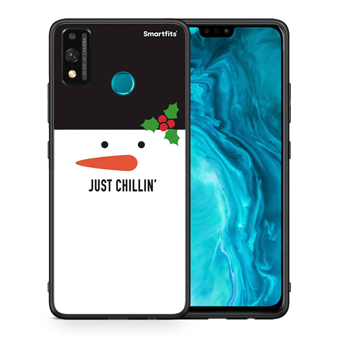 Θήκη Honor 9X Lite Christmas Chillin από τη Smartfits με σχέδιο στο πίσω μέρος και μαύρο περίβλημα | Honor 9X Lite Christmas Chillin case with colorful back and black bezels