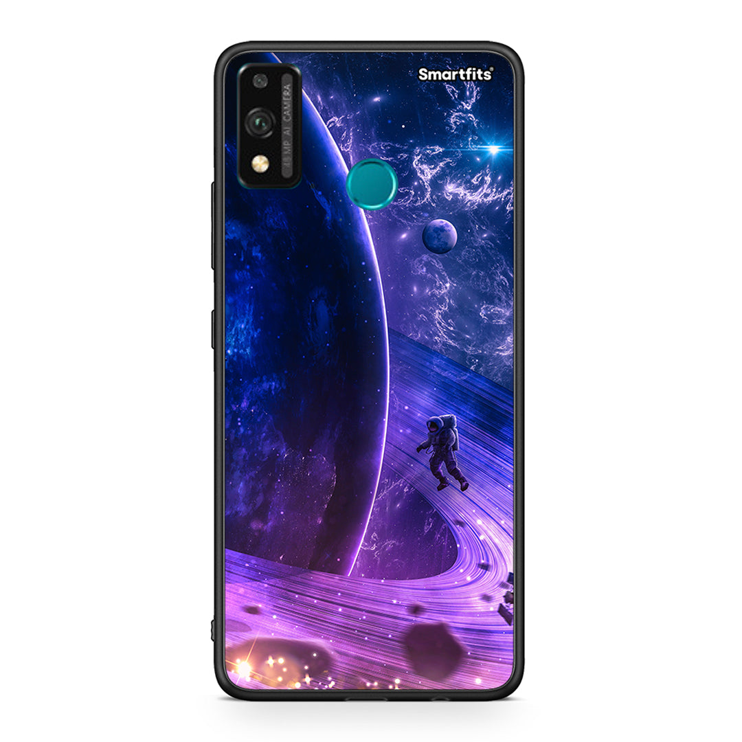 Honor 9X Lite Lost Astronaut θήκη από τη Smartfits με σχέδιο στο πίσω μέρος και μαύρο περίβλημα | Smartphone case with colorful back and black bezels by Smartfits