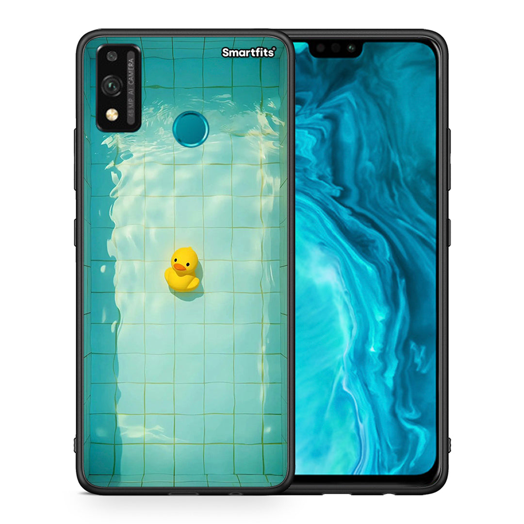 Θήκη Honor 9X Lite Yellow Duck από τη Smartfits με σχέδιο στο πίσω μέρος και μαύρο περίβλημα | Honor 9X Lite Yellow Duck case with colorful back and black bezels