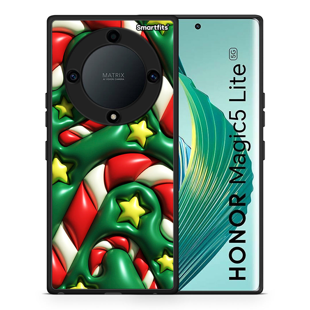 Θήκη Honor Magic5 Lite 5G / X9a Christmas Bubbles από τη Smartfits με σχέδιο στο πίσω μέρος και μαύρο περίβλημα | Honor Magic5 Lite 5G / X9a Christmas Bubbles Case with Colorful Back and Black Bezels