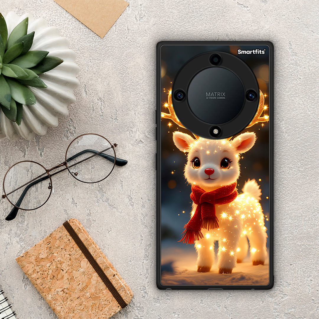 Θήκη Honor Magic5 Lite 5G / X9a Christmas Cutie από τη Smartfits με σχέδιο στο πίσω μέρος και μαύρο περίβλημα | Honor Magic5 Lite 5G / X9a Christmas Cutie Case with Colorful Back and Black Bezels