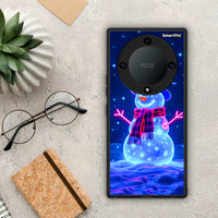 Thumbnail for Θήκη Honor Magic5 Lite 5G / X9a Christmas Neon Snowman από τη Smartfits με σχέδιο στο πίσω μέρος και μαύρο περίβλημα | Honor Magic5 Lite 5G / X9a Christmas Neon Snowman Case with Colorful Back and Black Bezels