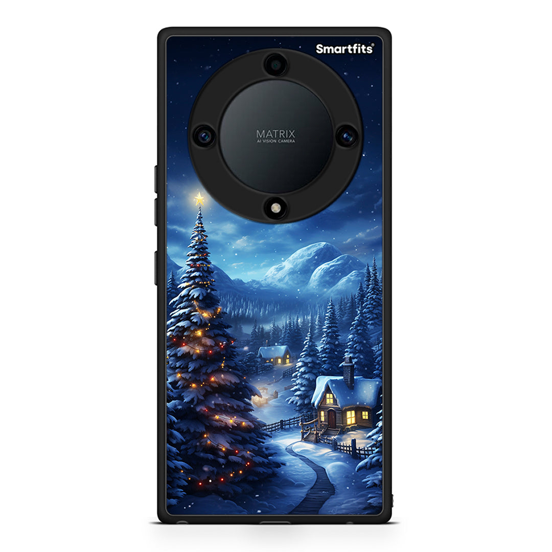 Θήκη Honor Magic5 Lite 5G / X9a Christmas Scenery από τη Smartfits με σχέδιο στο πίσω μέρος και μαύρο περίβλημα | Honor Magic5 Lite 5G / X9a Christmas Scenery Case with Colorful Back and Black Bezels