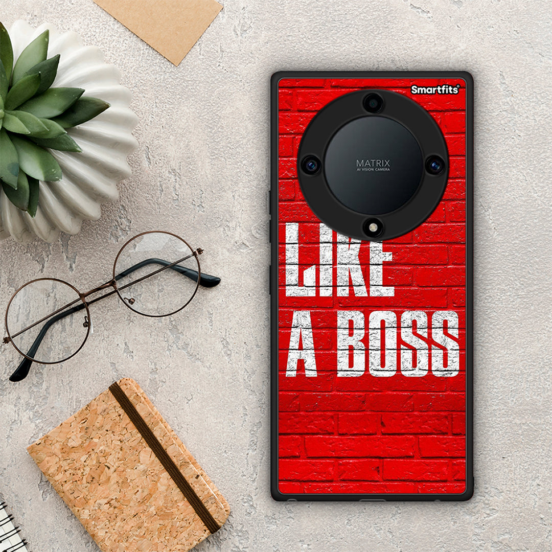 Θήκη Honor Magic5 Lite 5G / X9a Like A Boss από τη Smartfits με σχέδιο στο πίσω μέρος και μαύρο περίβλημα | Honor Magic5 Lite 5G / X9a Like A Boss Case with Colorful Back and Black Bezels