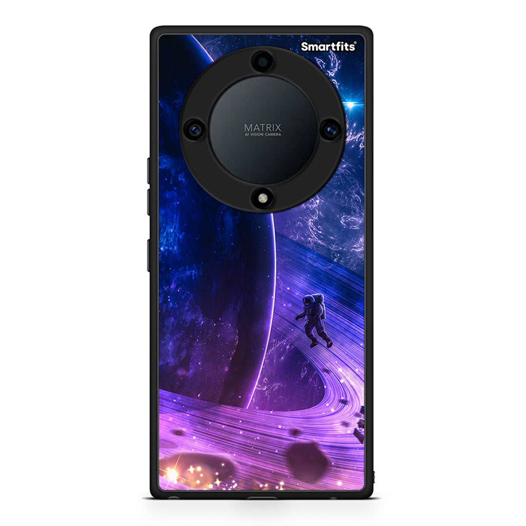 Θήκη Honor Magic5 Lite 5G / X9a Lost Astronaut από τη Smartfits με σχέδιο στο πίσω μέρος και μαύρο περίβλημα | Honor Magic5 Lite 5G / X9a Lost Astronaut Case with Colorful Back and Black Bezels