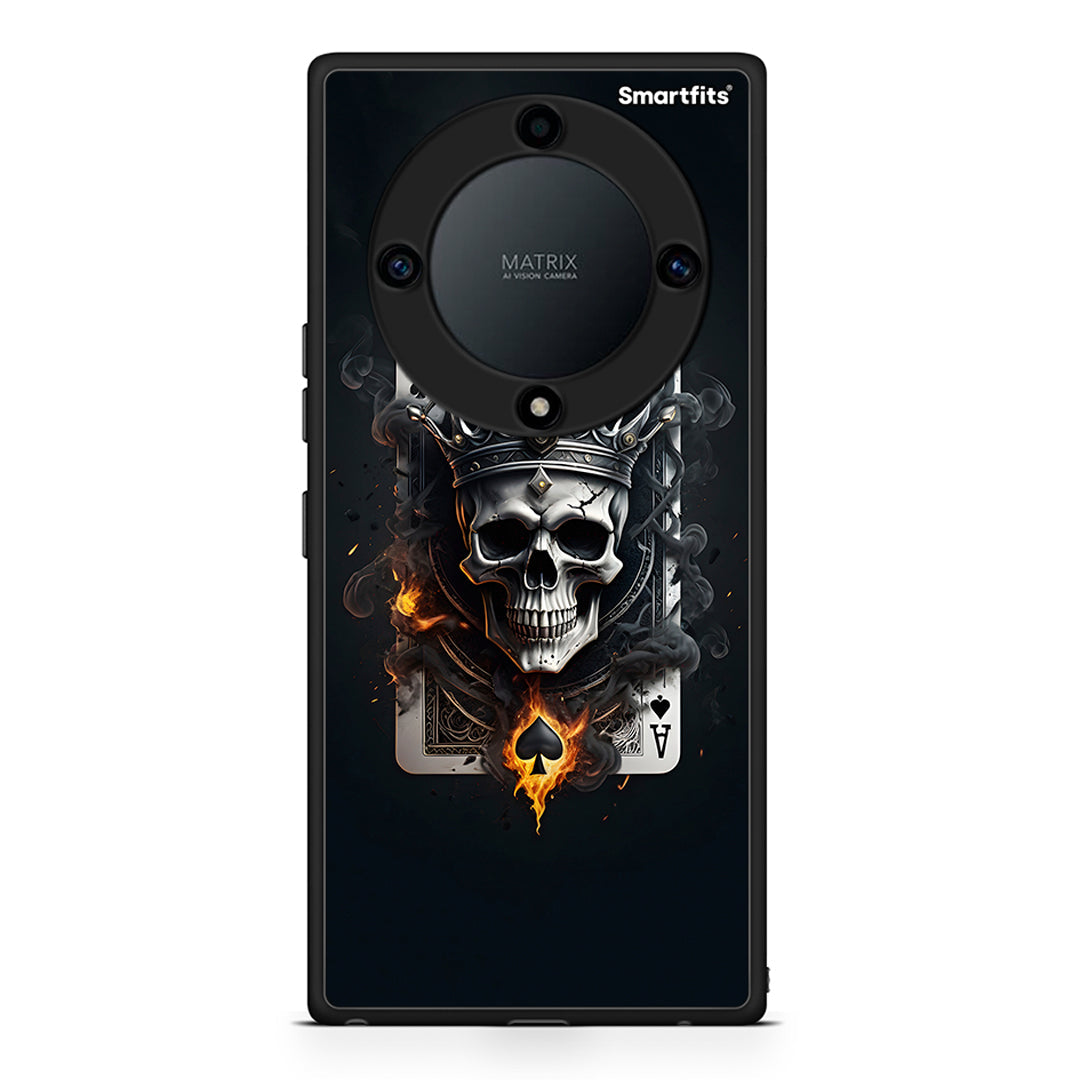 Θήκη Honor Magic5 Lite 5G / X9a Skull King Ace από τη Smartfits με σχέδιο στο πίσω μέρος και μαύρο περίβλημα | Honor Magic5 Lite 5G / X9a Skull King Ace Case with Colorful Back and Black Bezels