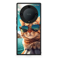 Thumbnail for Θήκη Honor Magic5 Lite 5G / X9a Summer Cat από τη Smartfits με σχέδιο στο πίσω μέρος και μαύρο περίβλημα | Honor Magic5 Lite 5G / X9a Summer Cat Case with Colorful Back and Black Bezels