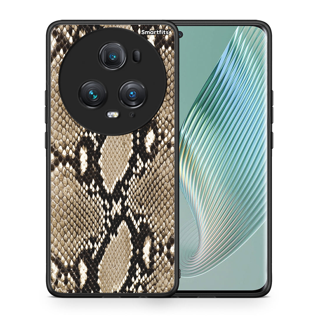 Θήκη Honor Magic5 Pro Fashion Snake Animal από τη Smartfits με σχέδιο στο πίσω μέρος και μαύρο περίβλημα | Honor Magic5 Pro Fashion Snake Animal case with colorful back and black bezels