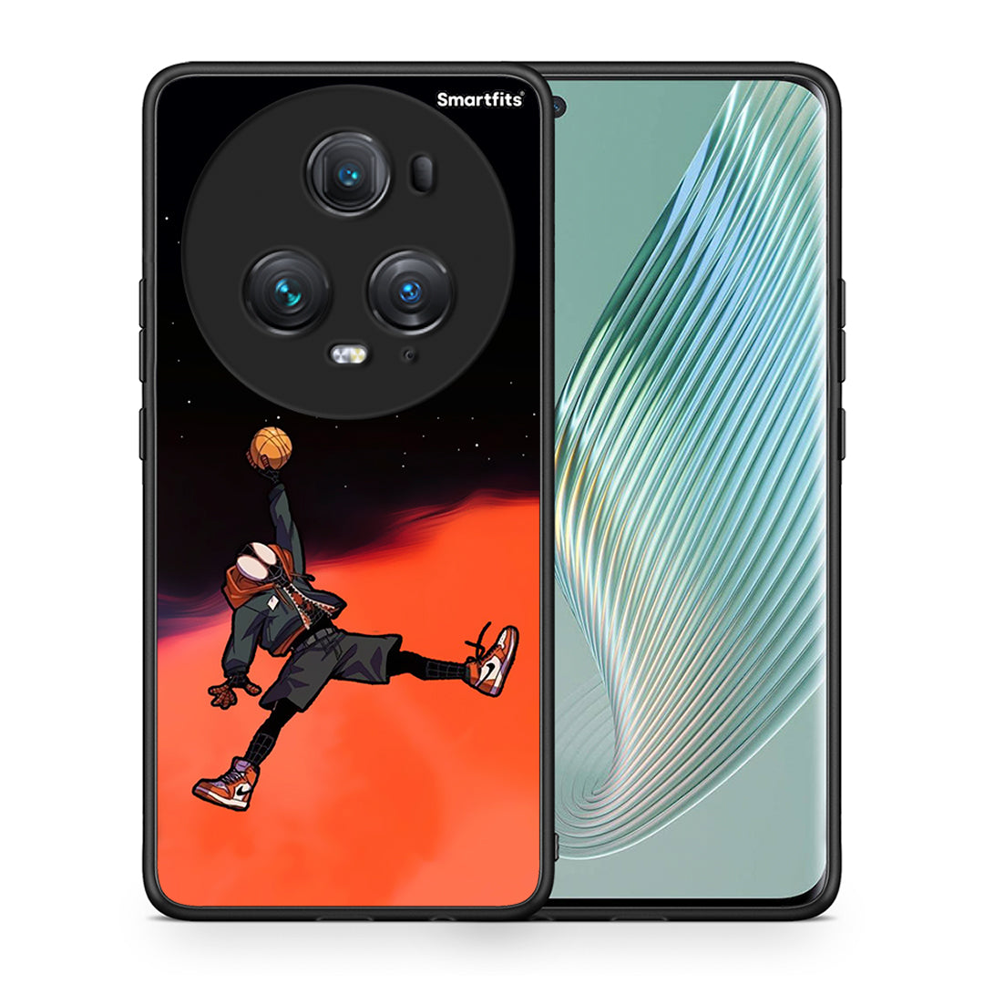 Θήκη Honor Magic5 Pro Basketball Hero από τη Smartfits με σχέδιο στο πίσω μέρος και μαύρο περίβλημα | Honor Magic5 Pro Basketball Hero case with colorful back and black bezels