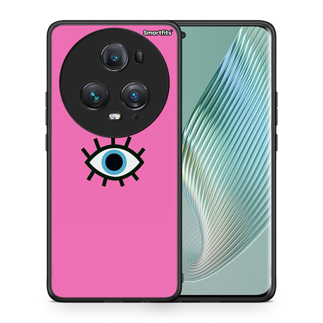 Θήκη Honor Magic5 Pro Blue Eye Pink από τη Smartfits με σχέδιο στο πίσω μέρος και μαύρο περίβλημα | Honor Magic5 Pro Blue Eye Pink case with colorful back and black bezels