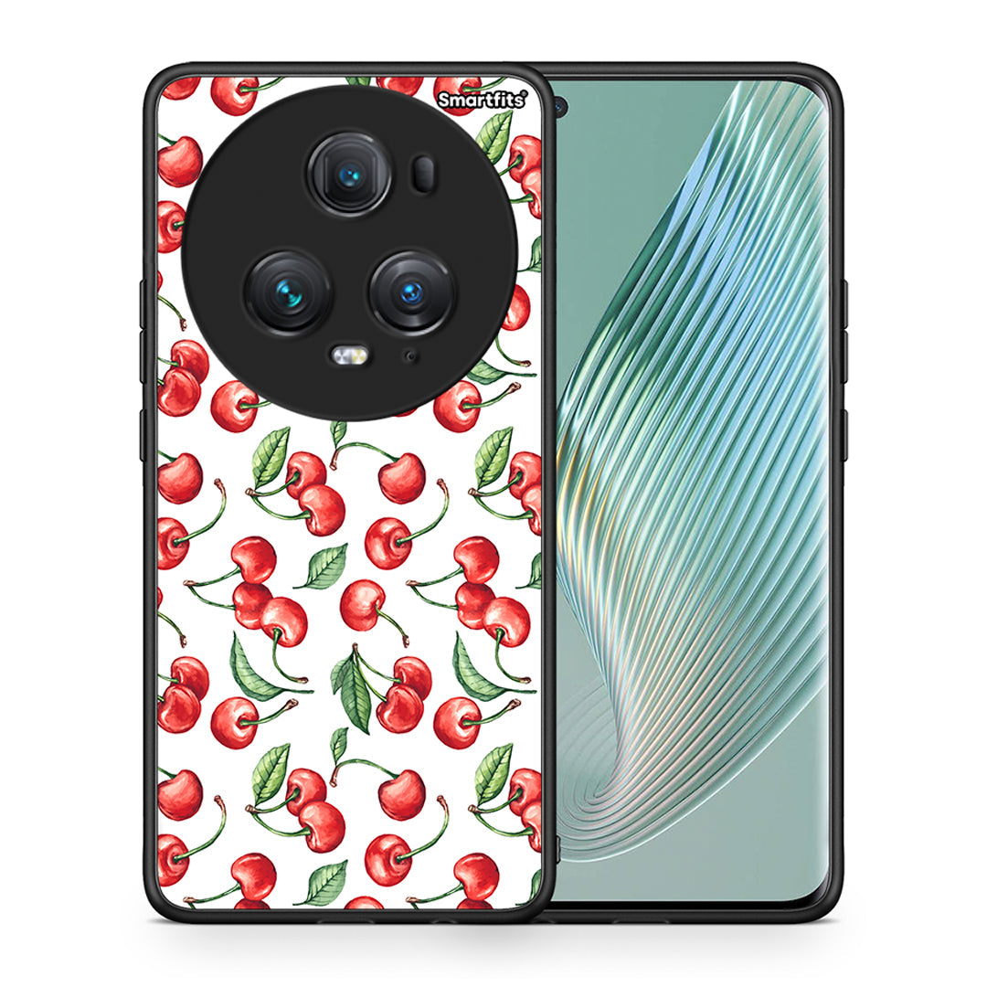 Θήκη Honor Magic5 Pro Cherry Summer από τη Smartfits με σχέδιο στο πίσω μέρος και μαύρο περίβλημα | Honor Magic5 Pro Cherry Summer case with colorful back and black bezels