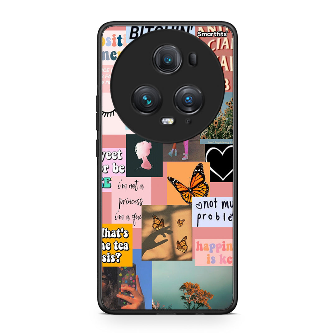Honor Magic5 Pro Collage Bitchin Θήκη Αγίου Βαλεντίνου από τη Smartfits με σχέδιο στο πίσω μέρος και μαύρο περίβλημα | Smartphone case with colorful back and black bezels by Smartfits