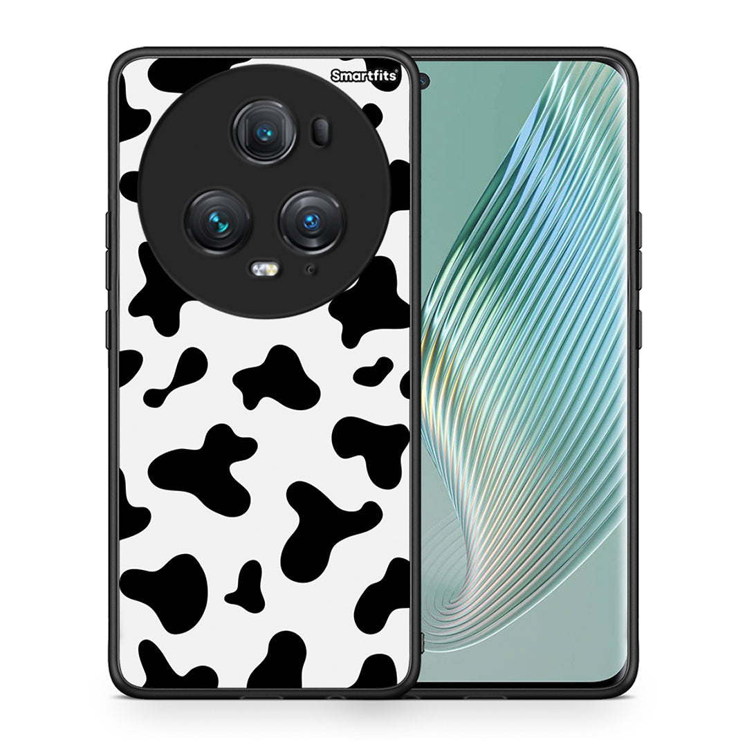 Θήκη Honor Magic5 Pro Cow Print από τη Smartfits με σχέδιο στο πίσω μέρος και μαύρο περίβλημα | Honor Magic5 Pro Cow Print case with colorful back and black bezels