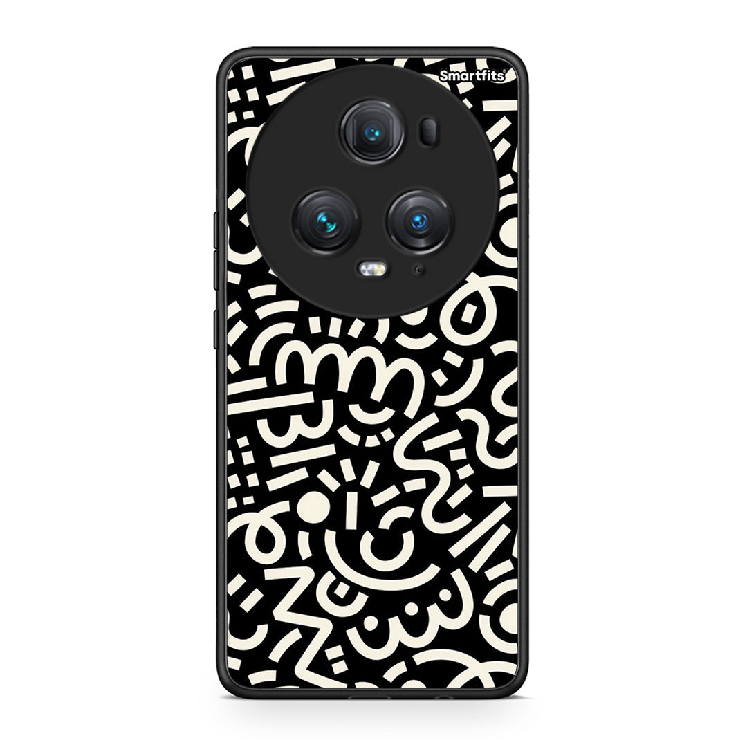Honor Magic5 Pro Doodle Art Θήκη από τη Smartfits με σχέδιο στο πίσω μέρος και μαύρο περίβλημα | Smartphone case with colorful back and black bezels by Smartfits