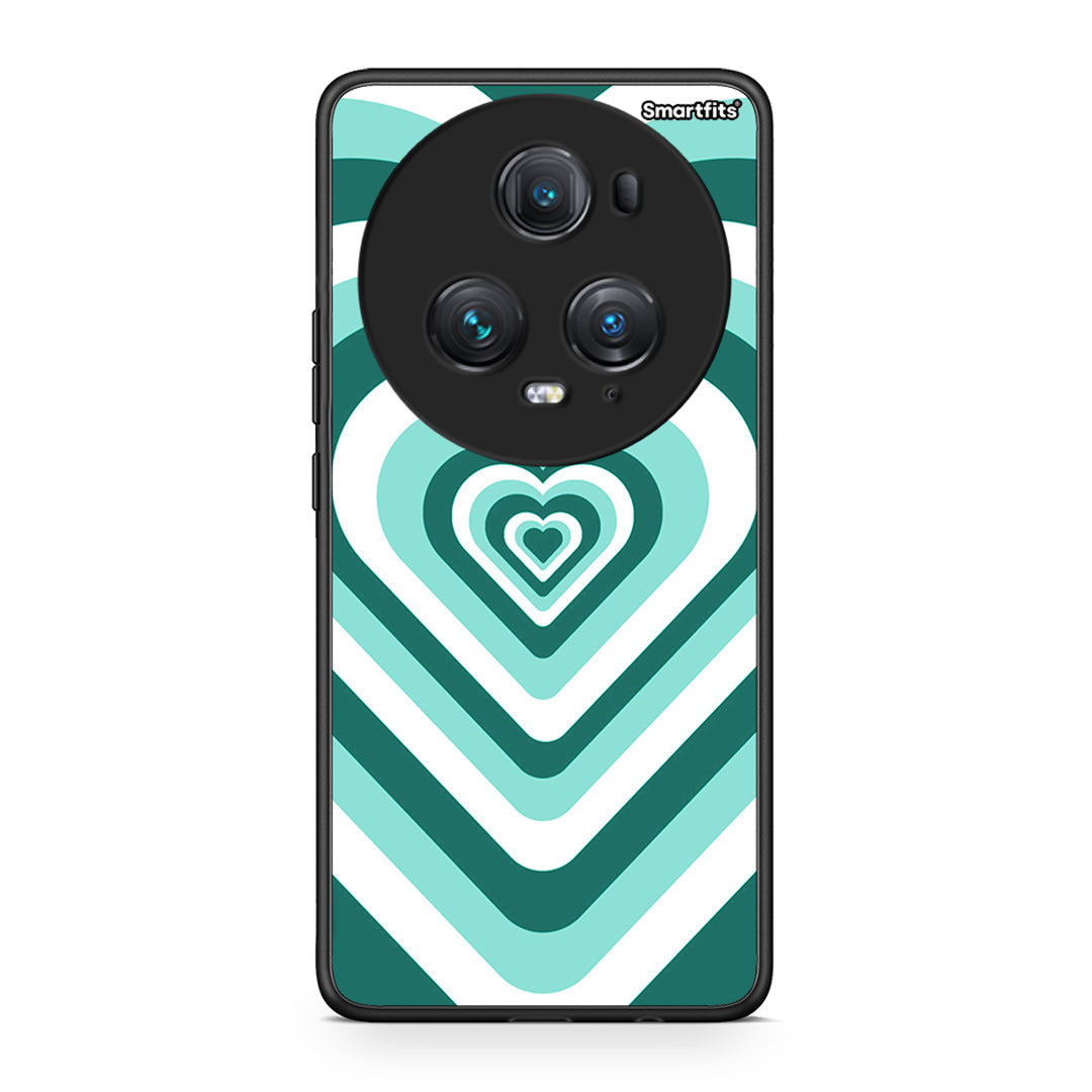 Honor Magic5 Pro Green Hearts θήκη από τη Smartfits με σχέδιο στο πίσω μέρος και μαύρο περίβλημα | Smartphone case with colorful back and black bezels by Smartfits