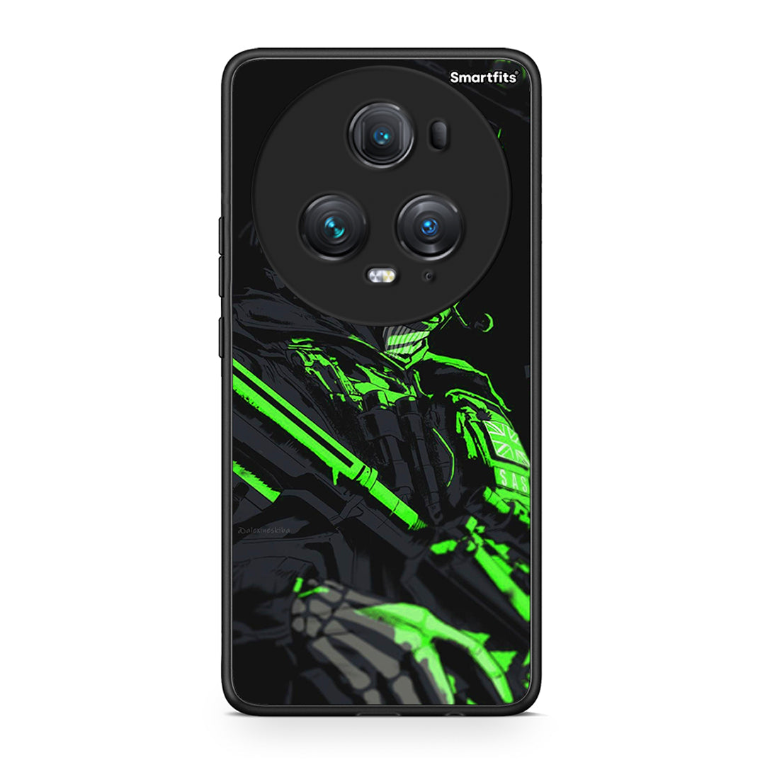Honor Magic5 Pro Green Soldier Θήκη Αγίου Βαλεντίνου από τη Smartfits με σχέδιο στο πίσω μέρος και μαύρο περίβλημα | Smartphone case with colorful back and black bezels by Smartfits