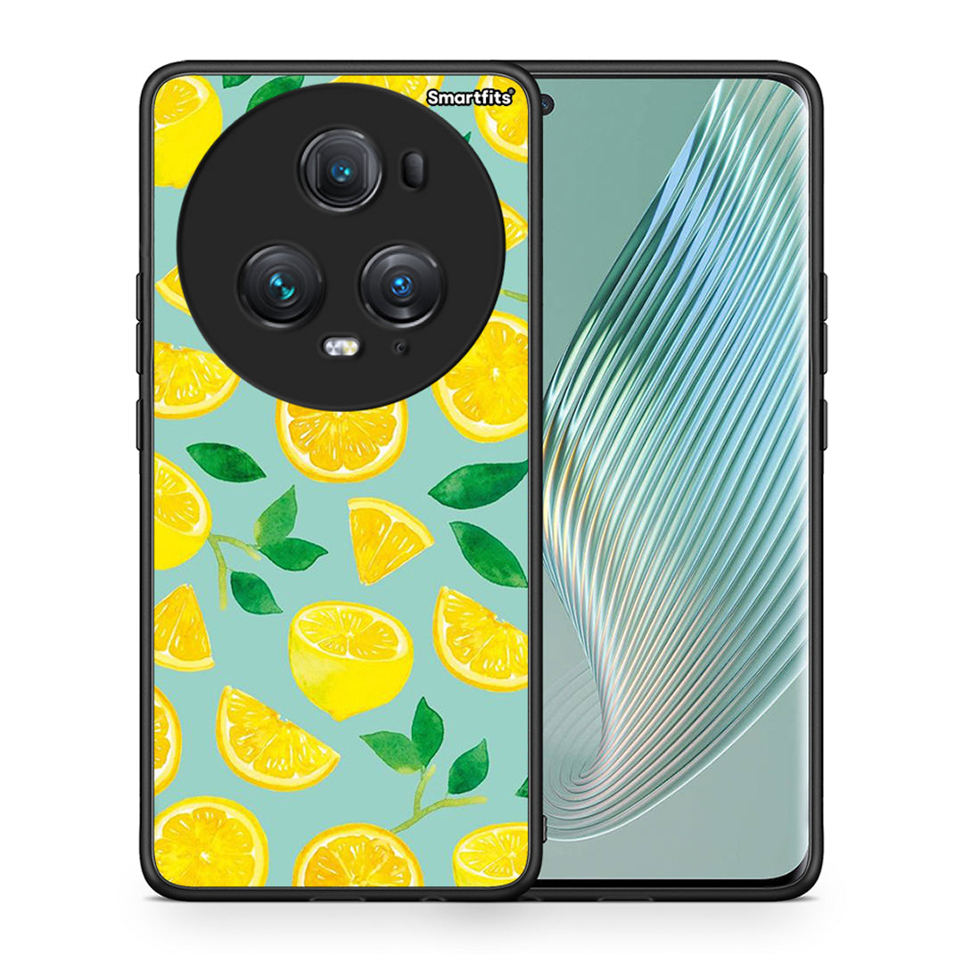 Θήκη Honor Magic5 Pro Lemons από τη Smartfits με σχέδιο στο πίσω μέρος και μαύρο περίβλημα | Honor Magic5 Pro Lemons case with colorful back and black bezels